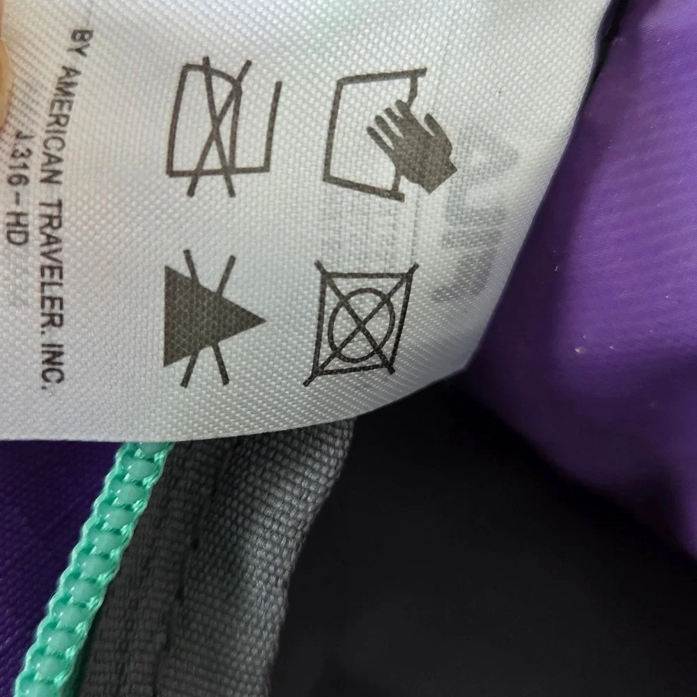 Fila Sport Duffle Bag Purple Teal Polyester Ripstop Gym Travel Carry On
